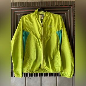 Women's Patagonia Wind Shield Velocity Zip Jacket Large Green/lime/